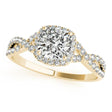 Twisted Cushion Moissanite Engagement Ring 14k Yellow Gold (1.00ct)