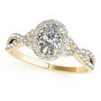 Twisted Oval Moissanite Engagement Ring 14k Yellow Gold (0.50ct)