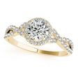 Twisted Round Lab Moissanite Engagement Ring 14k Yellow Gold (0.50ct)