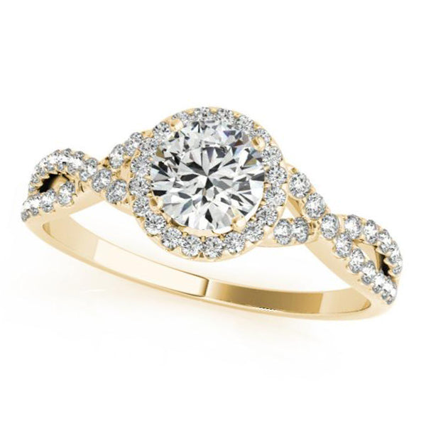 Twisted Round Diamond Engagement Ring 14k Yellow Gold (1.00ct)