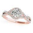 Twisted Round Lab Moissanite Engagement Ring 18k Rose Gold (1.50ct)