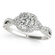 Twisted Cushion Moissanite Engagement Ring 18k White Gold (1.00ct)