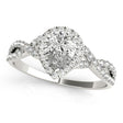Twisted Pear Moissanite Engagement Ring 18k White Gold (1.50ct)