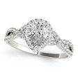 Twisted Pear Diamond Engagement Ring 18k White Gold (1.00ct)