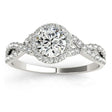 Twisted Lab Diamond Infinity Halo Engagement Ring Setting Platinum (0.20ct)