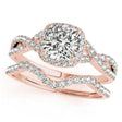 Twisted Cushion Moissanite Bridal Sets 14k Rose Gold (1.07ct)