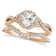 Twisted Heart Diamond Engagement Ring Bridal Set 14k Rose Gold (1.57ct)