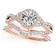 Twisted Round Moissanite Bridal Sets 14k Rose Gold (1.57ct)