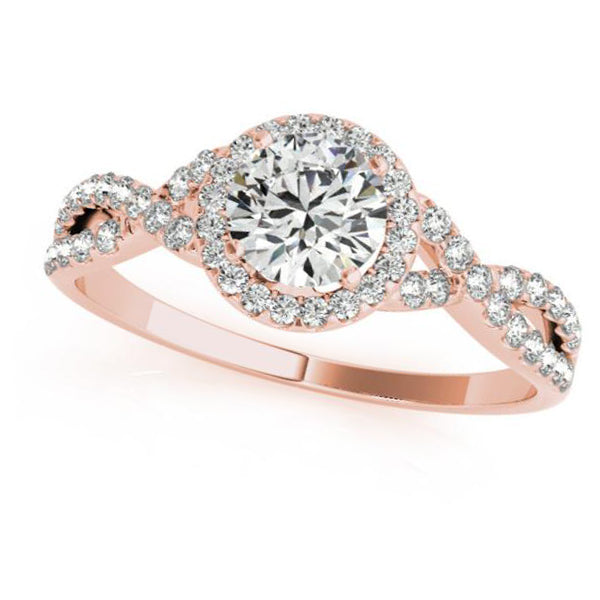 Twisted Round Moissanite Bridal Sets 14k Rose Gold (1.57ct)