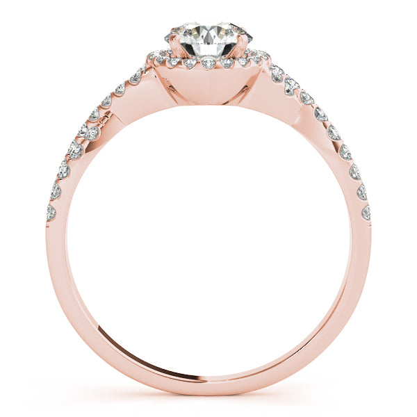Twisted Round Moissanite Bridal Sets 14k Rose Gold (1.57ct)