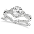 Twisted Heart Diamond Engagement Ring Bridal Set 14k White Gold (1.07ct)