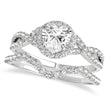 Twisted Heart Diamond Engagement Ring Bridal Set 14k White Gold (1.57ct)