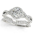 Twisted Round Moissanite Bridal Sets 14k White Gold (1.07ct)