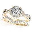 Twisted Cushion Diamond Engagement Ring Bridal Set 14k Yellow Gold (1.57ct)