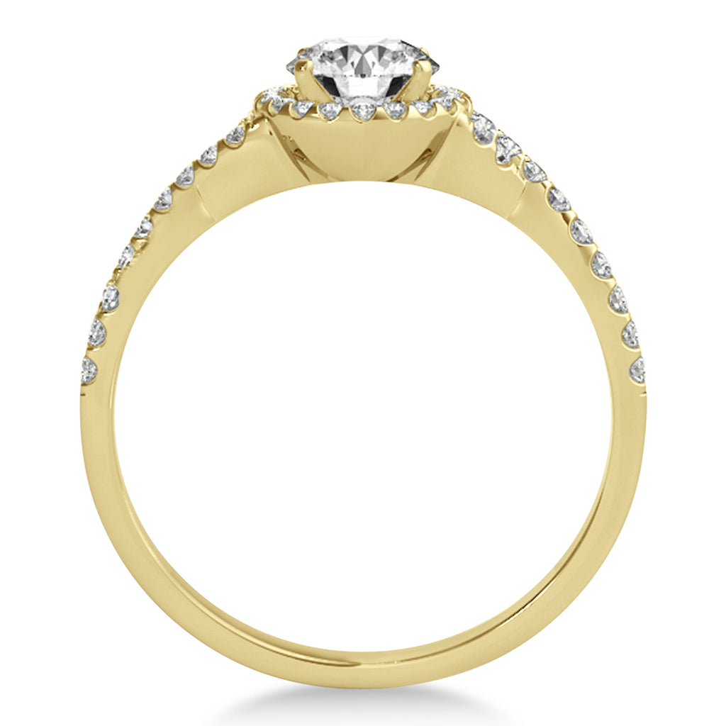 Twisted Heart Diamond Engagement Ring Bridal Set 14k Yellow Gold (1.07ct)