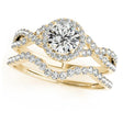 Twisted Round Moissanite Bridal Sets 14k Yellow Gold (0.57ct)