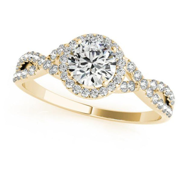 Twisted Round Moissanite Bridal Sets 14k Yellow Gold (1.57ct)