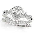 Twisted Pear Diamond Engagement Ring Bridal Set 18k White Gold (1.07ct)
