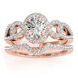 Diamond Engagement Ring Setting & Wedding Band 14k Rose Gold (0.50ct)