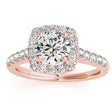 Halo Square Diamond Engagement Ring 14k Rose Gold (0.38ct)
