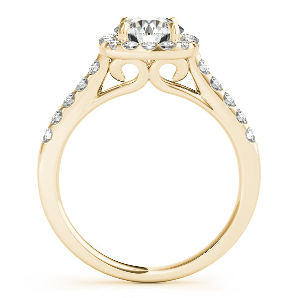 Halo Square Diamond Engagement Ring 14k Yellow Gold (0.38ct)