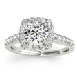 Halo Square Diamond Engagement Ring 18k White Gold (0.38ct)