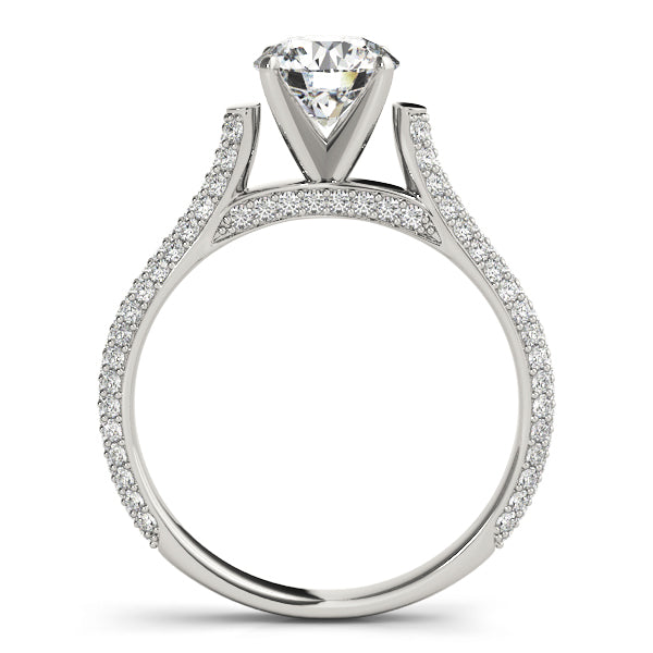 Diamond Accented Bridal Set Setting 14K White Gold (1.02ct)