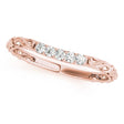 Vintage Heirloom Filigree Diamond Wedding Band 14k Rose Gold (0.10ct)