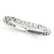 Vintage Heirloom Filigree Lab Diamond Wedding Band 14k White Gold (0.10ct)