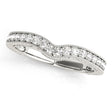 Vintage Contoured Diamond Wedding Band 14k White Gold (0.25ct)