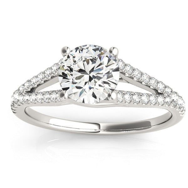 Lucidia Split Shank Multirow Engagement Ring 18k White Gold (0.18ct)