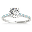 Diamond & Aquamarine Single Row Engagement Ring Palladium (0.11ct)