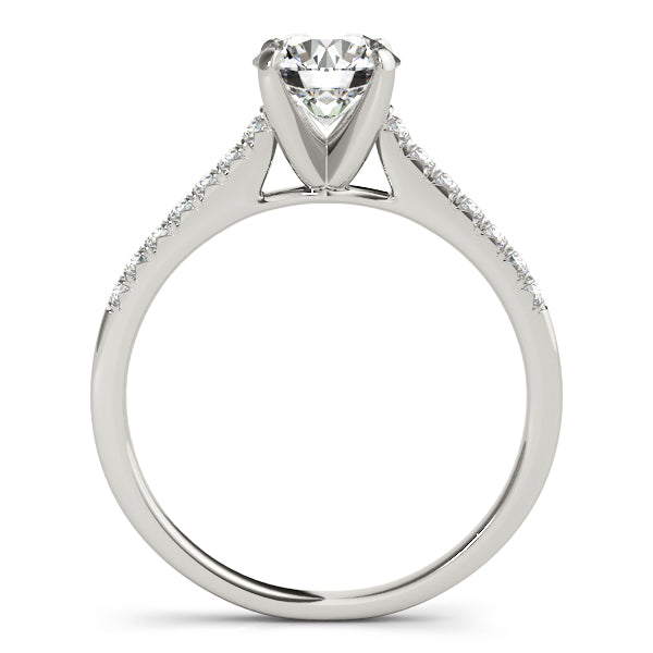 Diamond Single Row Engagement Ring 14k White Gold (0.11ct)