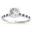 Diamond & Tanzanite Single Row Engagement Ring 14k White Gold (0.11ct)
