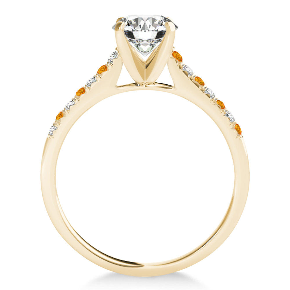 Diamond & Citrine Single Row Bridal Set 14k Yellow Gold (0.22ct)