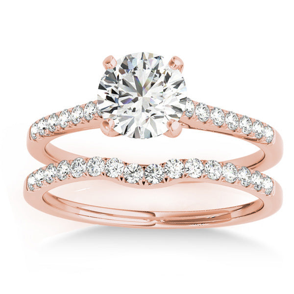 Diamond Single Row Bridal Set 14k Rose Gold (0.22ct)