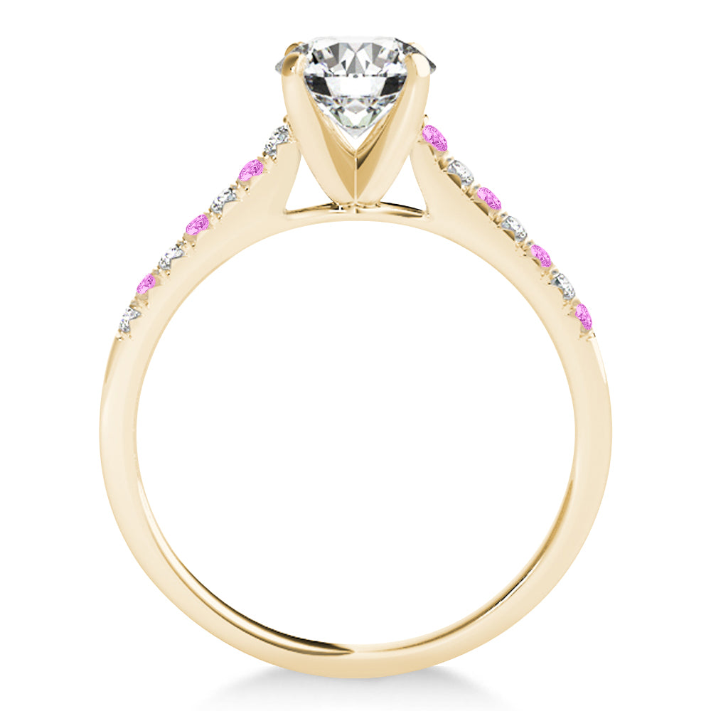 Diamond & Pink Sapphire Single Row Bridal Set 18k Yellow Gold (0.22ct)