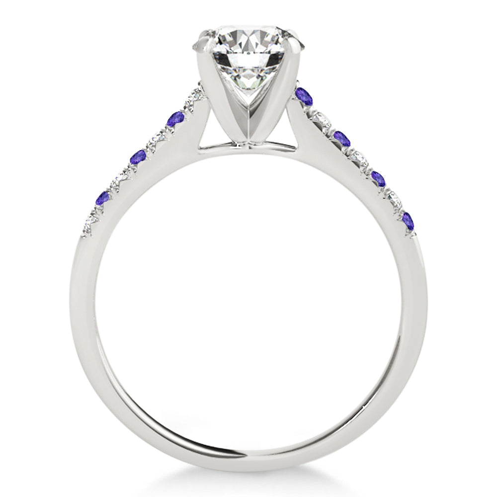 Diamond & Tanzanite Single Row Bridal Set 18k White Gold (0.22ct)