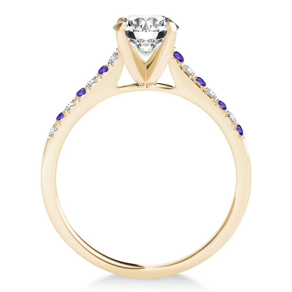 Diamond & Tanzanite Single Row Bridal Set 18k Yellow Gold (0.22ct)