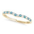 Diamond & Blue Topaz Contoured Wedding Band 18k Yellow Gold (0.11ct)