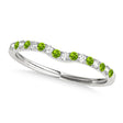 Diamond & Peridot Contoured Wedding Band 14k White Gold (0.11ct)