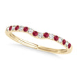 Diamond & Ruby Contoured Wedding Band 14k Yellow Gold (0.11ct)