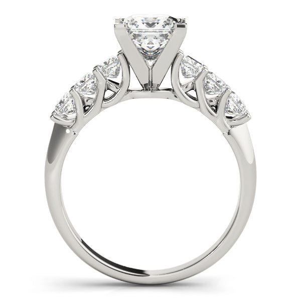 Diamond Princess Cut Engagement Ring 18k White Gold (0.60ct)