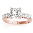 Lab Diamond Princess Cut Engagement Ring 14k Rose Gold (0.60ct)