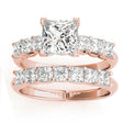 Lab Diamond Princess cut Bridal Set Ring 14k Rose Gold (1.30ct)