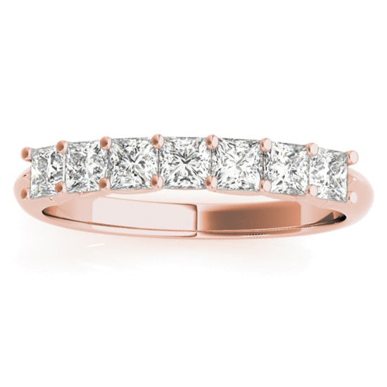 Moissanite Princess cut Bridal Set Ring 14k Rose Gold (1.30ct)