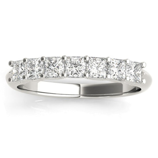 Moissanite Princess cut Bridal Set Ring 14k White Gold (1.30ct)