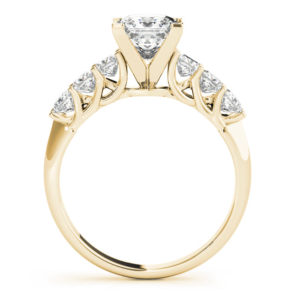 Moissanite Princess cut Bridal Set Ring 14k Yellow Gold (1.30ct)