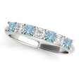 Diamond & Aquamarine Princess Wedding Band Ring 14k White Gold 0.70ct