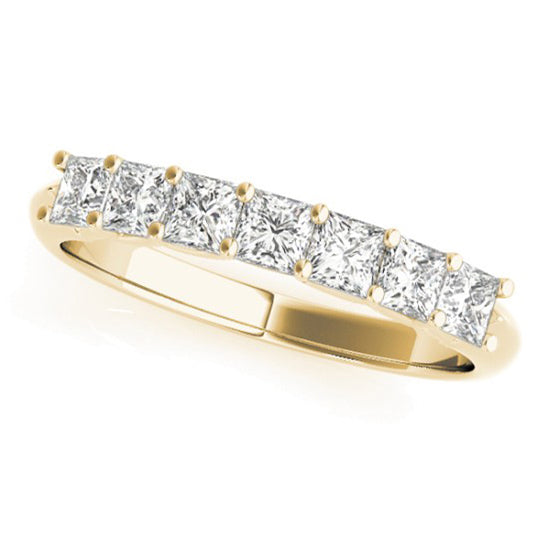 Lab Grown Diamond Princess-cut Wedding Band Ring 14k Yellow Gold 0.70ct